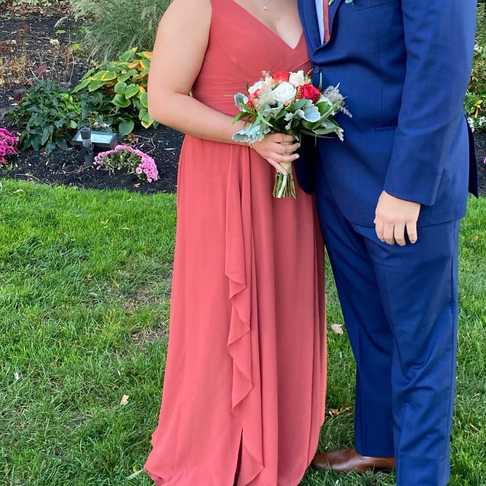 Azazie Terracotta Kori Chiffon Dress